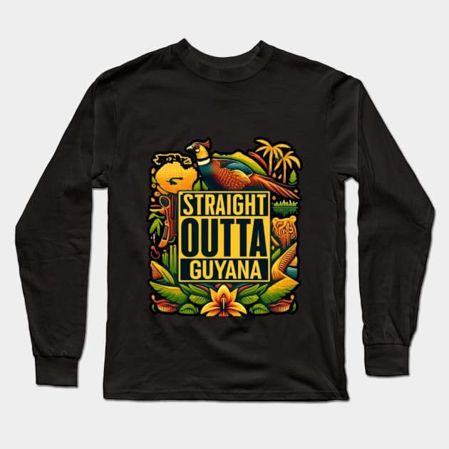 Straight Outta Guyana Long Sleeve T-Shirt by Straight Outta Styles